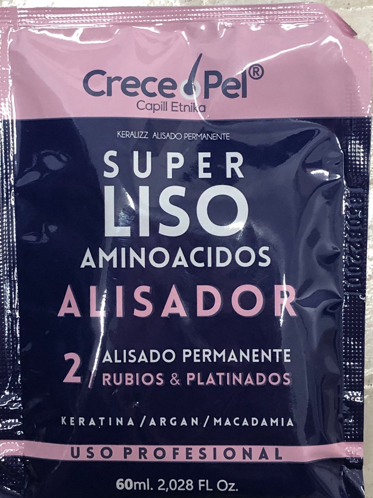 Crece Pel Sachet Aminoácido Alisador Rubios Y Platinados Paso 2 60ml